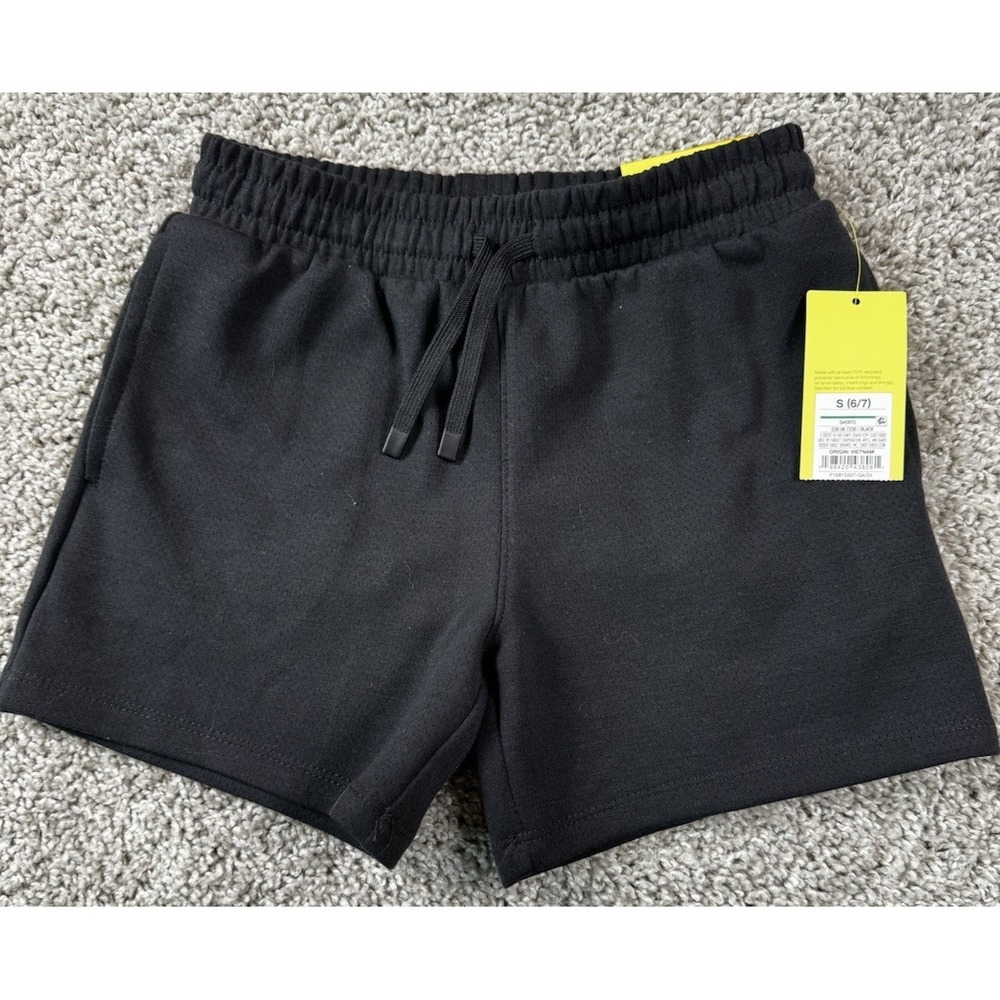 NEW All In Motion Kids Black Sweat Shorts Small 6/7